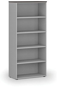 Kancelársky regál PRIMO GRAY, 1781 x 800 x 420 mm, sivá/wenge