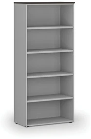 Kancelársky regál PRIMO GRAY, 1781 x 800 x 420 mm, sivá/wenge