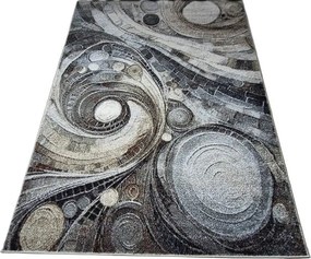Moderný koberec Villa 885 sivo-hnedý s geometrickým vzorom Rozmer: 60x100 cm