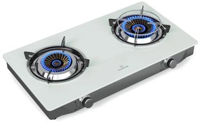 Klarstein Barzona kempingový varič, 2 horáky, 3,4 kW & 4,3 kW, plynová dvojplatnička, nehrdzavejúca oceľ, mobilná