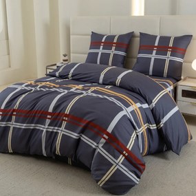 Obliečky z mikrovlákna TARTAN tmavomodré Rozmer obliečky: 2 ks 70 x 80 cm | 160 x 200 cm