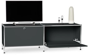 Kovová nízka skrinka »CN3« s výklopnými priehradkami, čierna