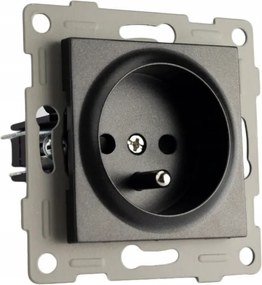 BERGE Čierna zásuvka s kolíkom