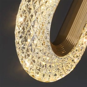 Toolight Toolight, LED krištáľový závesný luster, 7W, 500lm, G113-1CP, zlatá, OSW-09708