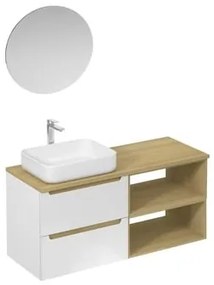 Kúpeľňová zostava s umývadlom vrátane umývadlovej batérie, vtoku a sifónu Naturel Stilla biela lesk KSETSTILLA014, 1 ks