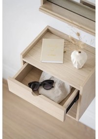 Závesný/s poličkami nočný stolík z dubového dreva v prírodnej farbe Hillmond – Rowico