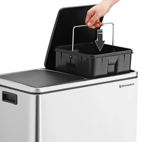 Odpadkový kôš 2 x 24 L strieborný