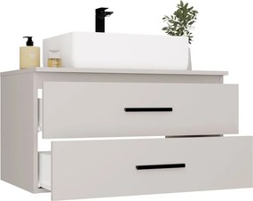 Závěsná skříňka pod umyvadlo s deskou NEL 2S 80 cm kašmírová
