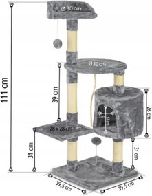 Bestent Škrabadlo/ odpočívadlo pre mačky Misty 111cm DR-266