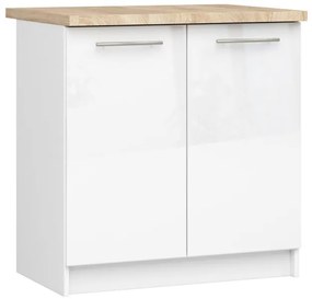 Spodná kuchynská skrinka s doskou OLIWIA S80 biela, lesk