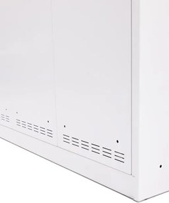 Kovová šatníková skriňa Trestles SS2M 1800x600x500 mm, 2 oddiely, červené dvere Podnož: nožičky, Zámok: otočný