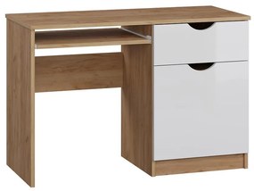 Písací stôl Tymeo 1d1s D.craft zlatý+Biely Lesk