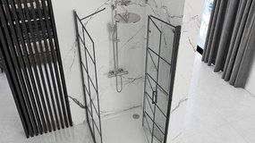 Štvorcový sprchový kút REA MOLIER 90x90 cm, čierny/transparent - bez vaničky