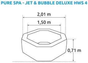Marimex | Vírivý bazén Pure Spa - Jet & Bubble Deluxe HWS 4+ Solárna sprcha UNO 35 l hliníková s LED svetlom | 19900164