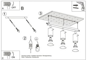 Stropné svietidlo RING 3 biele