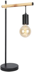 CLX Stolná lampa v škandinávskom štýle TRAPANI, 1xE27, 60W, čierna