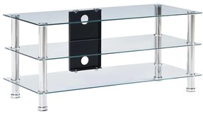 TV stolík priehľadný 90x40x40 cm tvrdené sklo