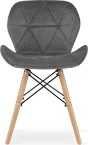 Sivá stolička LAGO VELVET