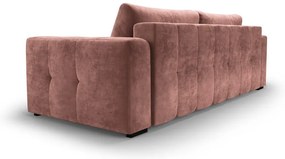 Ružová zamatová rozkladacia pohovka Milo Casa Luca