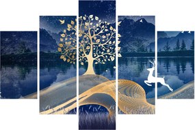 Obraz jeleňov pri splne (150x105 cm)