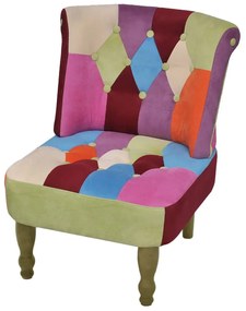 vidaXL Francúzske kreslo v štýle patchwork, látka