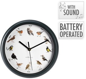 Nástenné hodiny Birds, biela/zelená