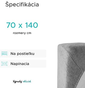 Froté plachta do detskej postieľky svetlomodrá 70x140 cm