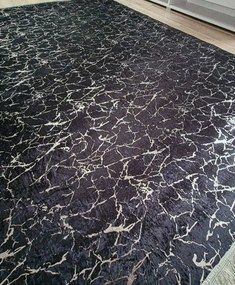 Moderný koberec Parys v čierno-striebornom prevedení | 50x80–200x300 Rozmer: 60x100 cm