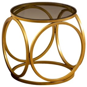 Odkladací stolík MIMO 40x40 cm zlatá/čierna