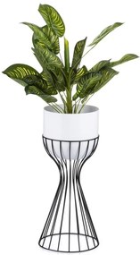 Kvetináč na stojane LOFT IV 46 cm čierny/biely