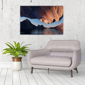 Obraz - 3D útesy (90x60 cm)