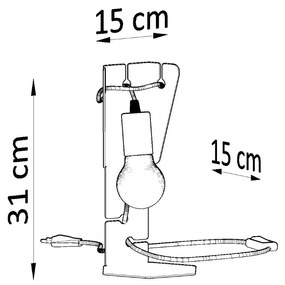 Stolná lampa Arby, čierne telo svietidla