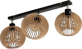 Stropné svietidlo LED luster nastaviteľný drevený 3xe27