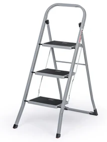 Oceľové skladacie schodíky, 710 mm, 3 stupne