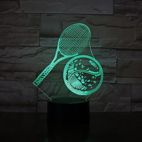 3Dmix 3DL-BSC007 – 3D LED nočná lampa - Tenisová raketa a lopta