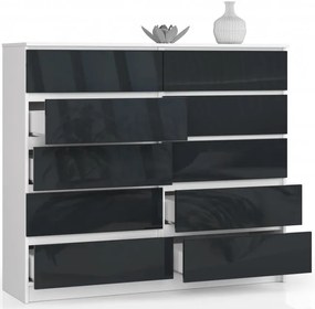 Komoda K140 10SZ CLP grafitová lesk