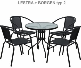 Záhradný stolík Borgen Typ 2 - čierna