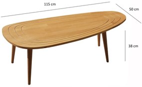 Dizajnový konferenčný stolík Garnet 115 cm teak