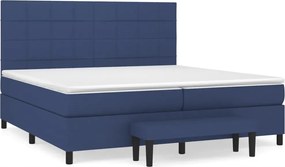 vidaXL Kontinentálna posteľ s matracom, modrá, tkanina 200 x 200 cm
