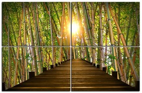 Obraz na plátne - Drevená promenáda v bambusovom lese 1172E (150x100 cm)