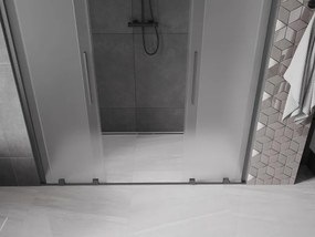 Mexen Velar Duo, posuvné sprchové dvere do otvoru 200 cm, 8mm sklo námraza, grafit brúsený, 871-200-000-32-66