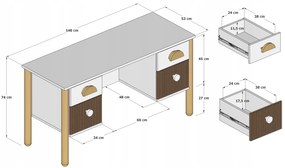 Písací stolík LOFT, kašmír