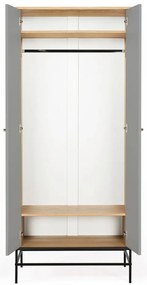 Sivá šatníková skriňa Woodman Mia