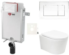 Závesný wc set SAT BREVIS na zamurovanie vírové splachování SIKOSZBRTOR21, 1 ks