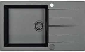 Granitový drez s batériou ALVEUS CADIT 500 x 860 mm čierna SETA23220