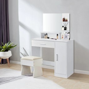 Toaletní stolek se zrcadlem ModernHome bílý
