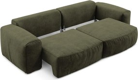 Zelená ženilková rozkladacia pohovka 275 cm Kuki – Makamii