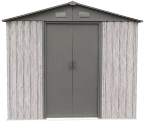 Záhradný domček BestBerg ZDB-4SD / 4,1 m² / 236 x 174 x 206 cm / biele drevo / sivá