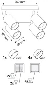 Bodové svietidlo MARIBEL 4xGU10/10W/230V biela