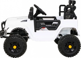 Ramiz Autíčko Jeep Dark Night na batérie pre deti biele + pomalý štart + EVA kolesá + LED audio